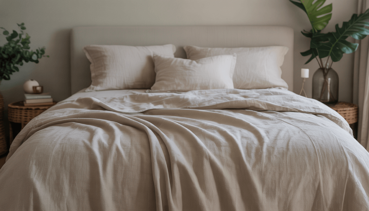 Elevate Sleep with Organic French Linen Sheets & Duvet Cover