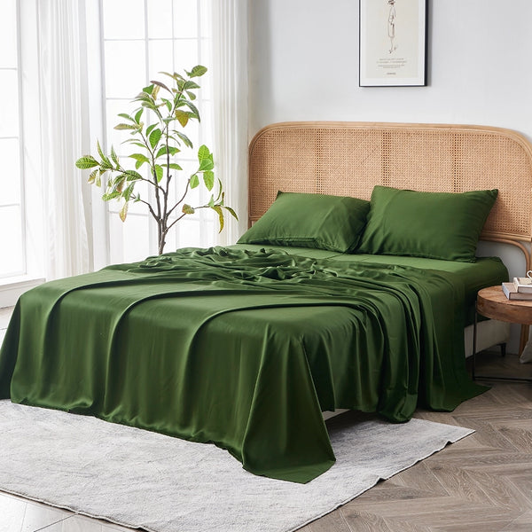 Olive + Crate Sheets - Eucalyptus Cooling Sheets for Hot Sleepers & Night Sweats, King / Charcoal