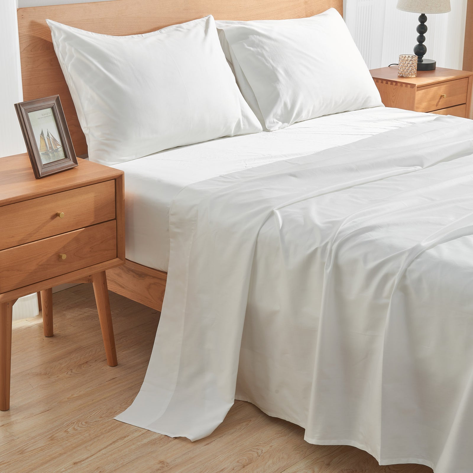 Organic Cotton Sheets: GOTS Certified Organic Sateen Cooling Sheet Set ...