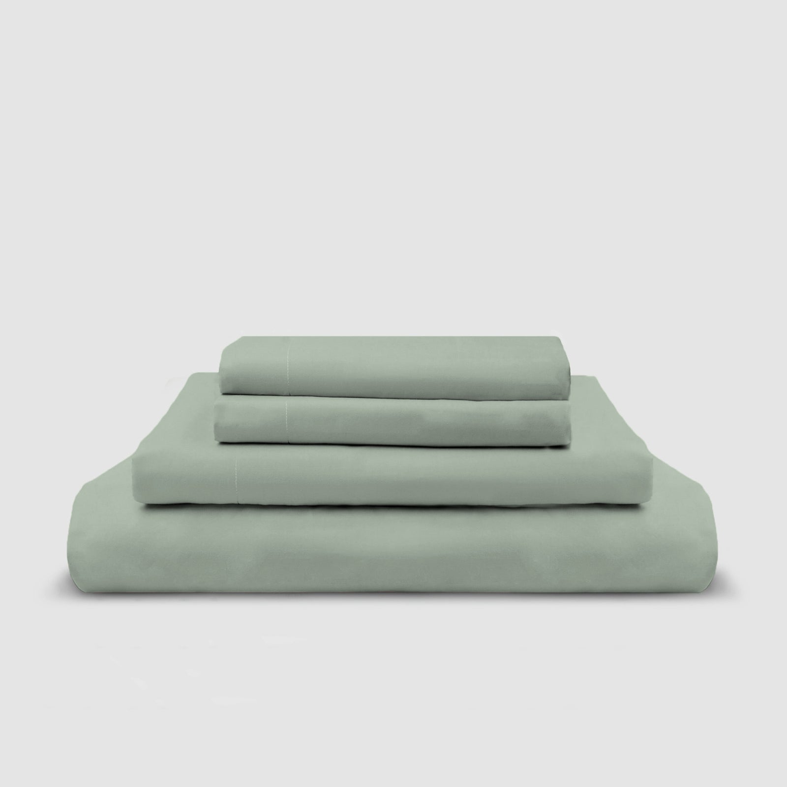 CrispCool Cotton Sheet Set - Sage with Flat Sheet
