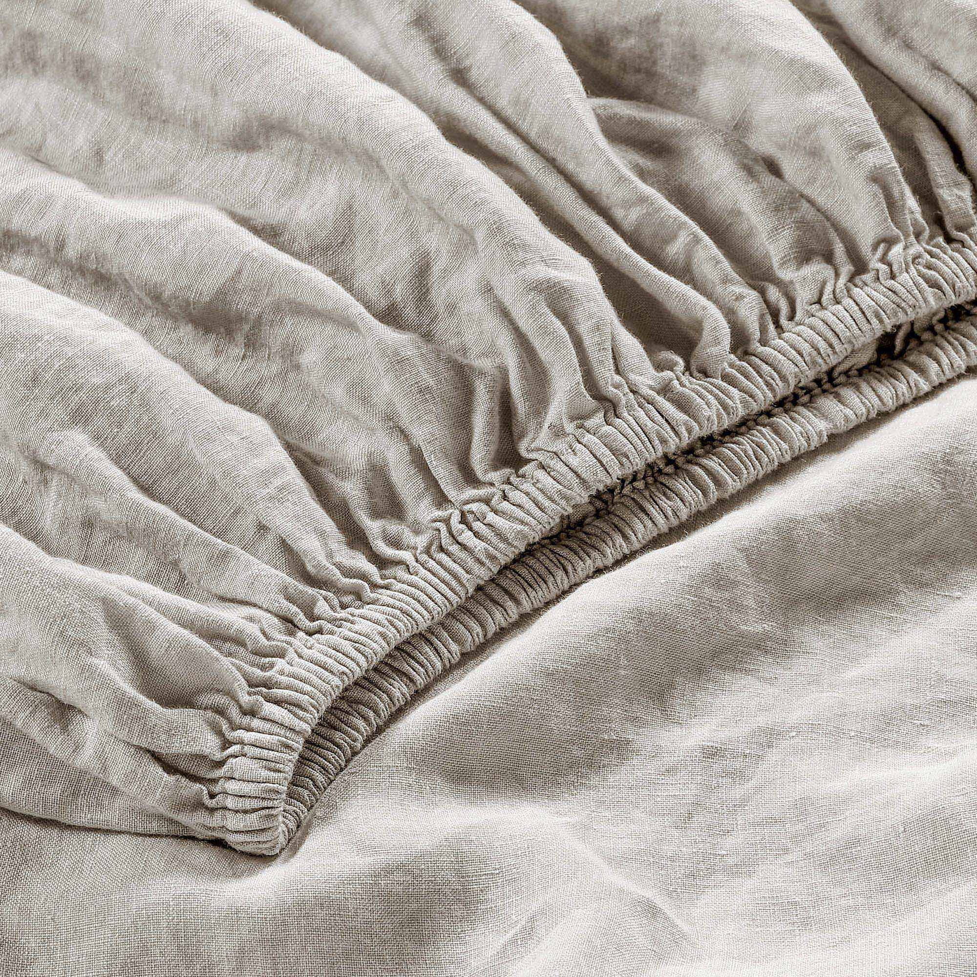 French Flax Linen Fitted Sheet | Sage