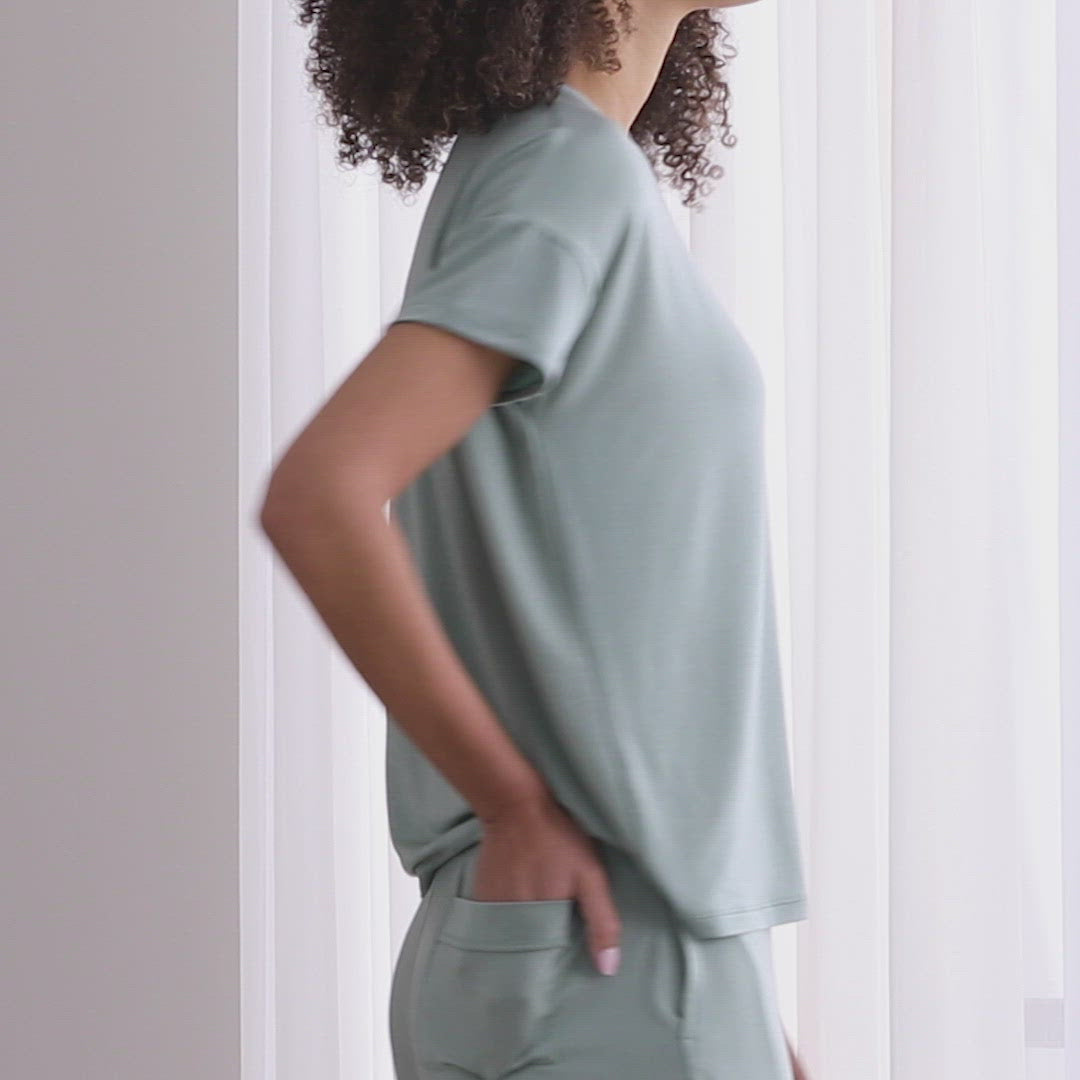 トップス soor ploom Gym Class Tee, Eucalyptus 2 SoftStretch Cooling Women's Eucalyptus Short Sleeve Tee
