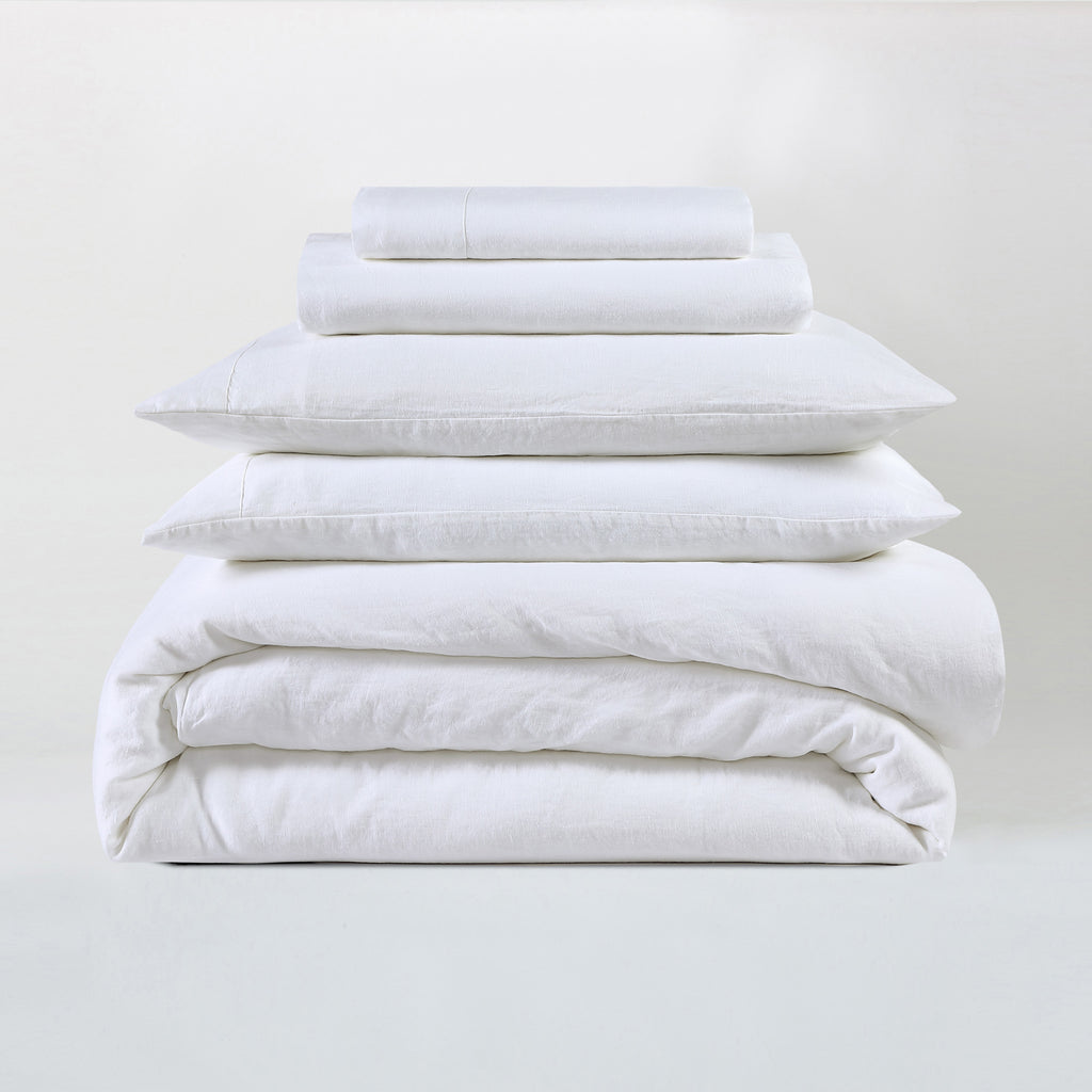 Sijo Premium Stone Washed 100% French Linen Bed Sheet Set, Small
