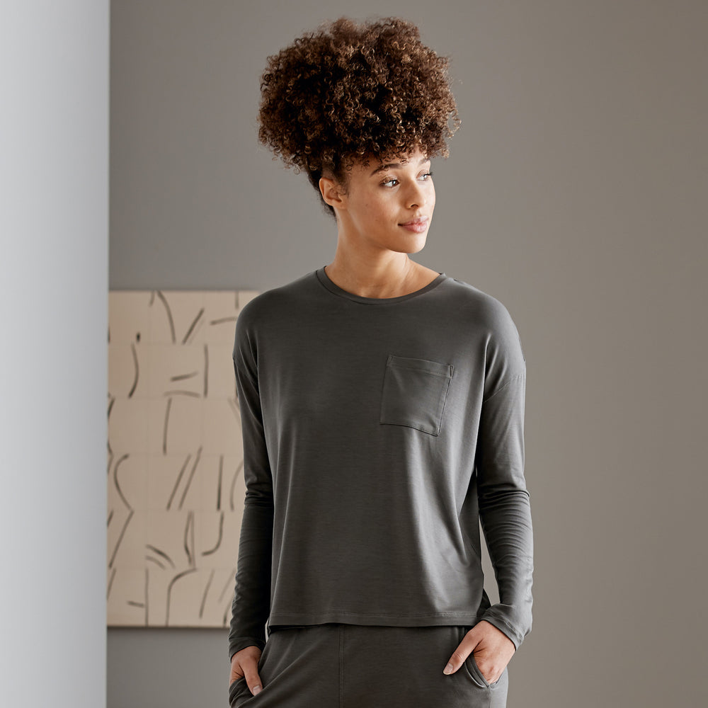 Tencel Long Sleeve Shirt: Eucalyptus Long Sleeve Top for Women - Sijo